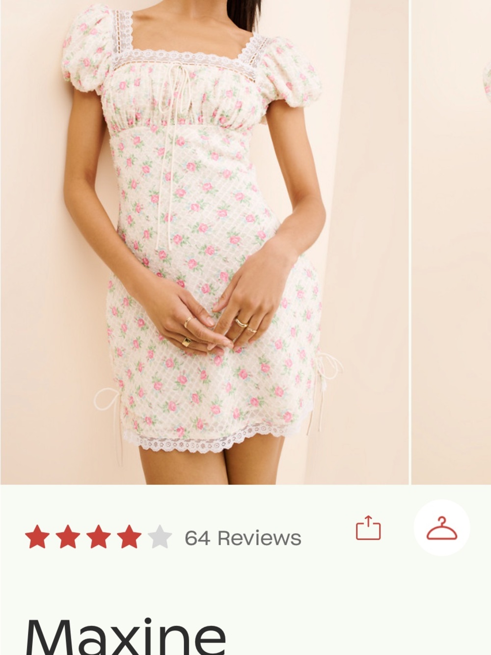 For Love And Lemons Pink Floral Lace-Trim Mini Dress